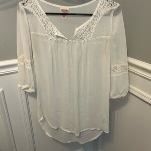 Sheer blouse, longer length